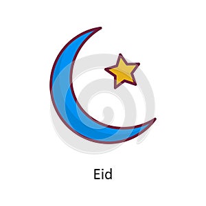 Eid vector Fill outline Icon Design illustration. Holiday Symbol on White background EPS 10 File