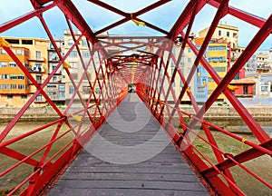 The Eiffel Bridge over the Onyar river, Girona, Catalonia, Spain photo