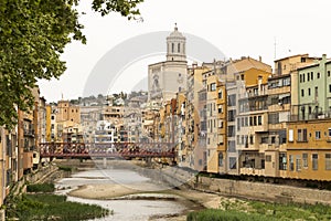 Eiffel bridge over the OÃÂ±ar river in Girona, Catalonia, Spain