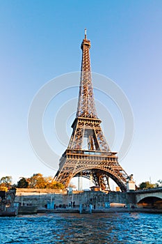 Eiffel tour and Seine, France