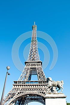 Eiffel Tower against a Blue Sky IV