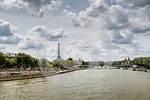 Eiffel Tower and Alexander the Third Bridge, Paris