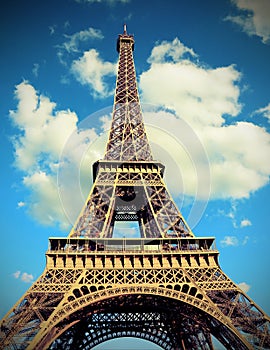 Eiffel Tower also called Tour Eiffel in french language with ton