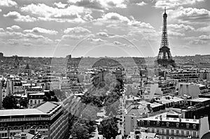 Eiffel Tower from Arc de Triomphe, Paris,