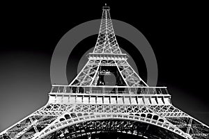 Eiffel Tower in artistic tone, black and white, Paris, France