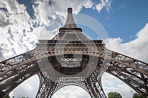 Eiffel Tower from beneath photo