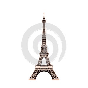 Eiffel Tower Black Silhouette Vector Illustration. Happy Bastille Day, 14 July. Viva France National Day