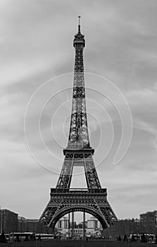 Eiffel Tower black and white
