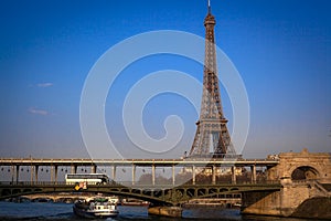 Eiffel tower with blue sky