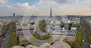 Eiffel Tower Center and Paris Skyline, Landscape