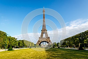 Eiffel Tower and Champ de Mars in Paris