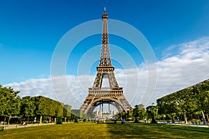 Eiffel Tower and Champ de Mars in Paris