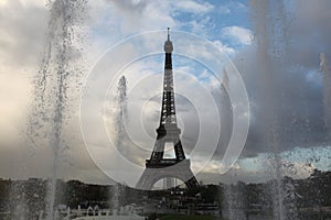Eiffel Tower on the Champ de Mars in Paris.