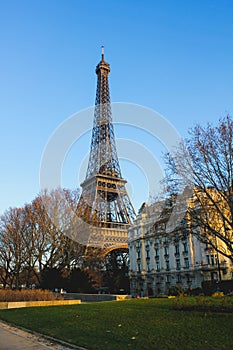 Eiffel Tower in the city of Paris, France