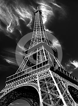 eiffel tower through the clouds

ï¿¼