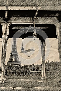 Eiffel Tower digital drawing