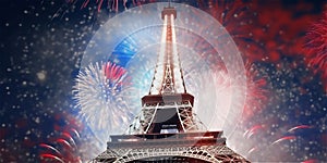 Eiffel Tower and fireworks