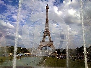 The Eiffel Tower in the fountain