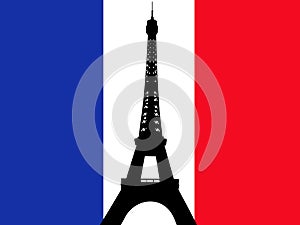 Eiffel tower French flag