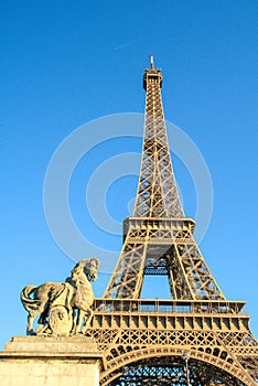 Eiffel Tower and Horse Statue