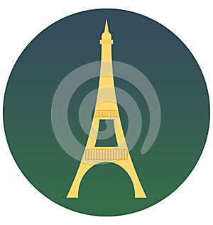 Eiffel Tower isolated vector icon which can be easily edit or modified