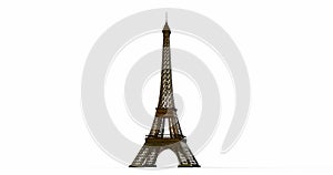 Eiffel tower is isolated on a white background