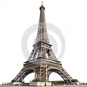 Eiffel Tower isolated on white background photo