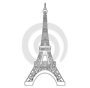 Eiffel tower isolated on white photo