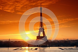 Eiffel tower and jogger