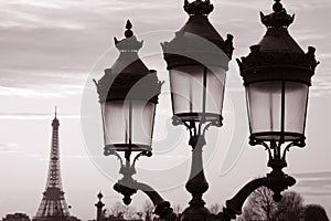Eiffel Tower and Lamppost