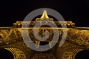 Eiffel Tower Light Performance Show in dusk. Paris, France