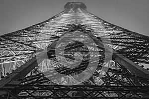 The Eiffel Tower light up at night. Paris France