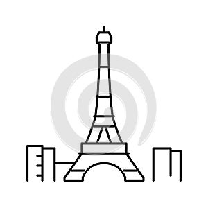 eiffel tower line icon vector illustration