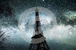 Eiffel Tower at at night