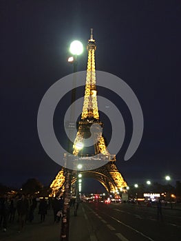 Eiffel tower Night and light Paris