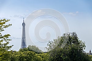 Eiffel Tower one of the most iconic landmarks of Paris located on the Champ de Mars in Paris, France