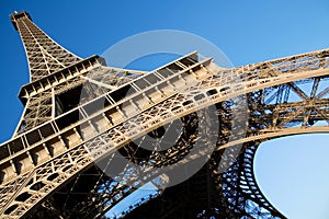 Eiffel Tower over the blue sky