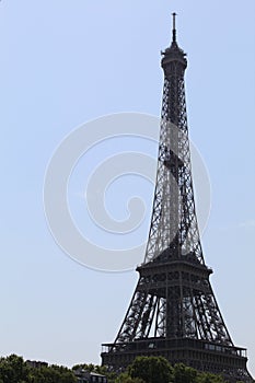 Eiffel Tower in Paris France in a sunny day