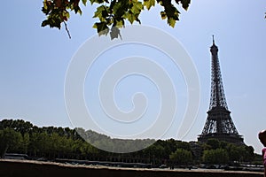 Eiffel tower in Paris France in a sunny day