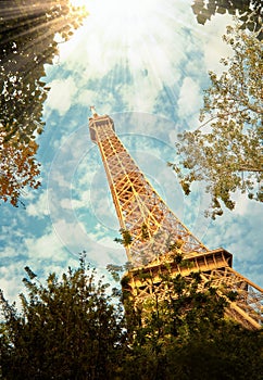 Eiffel Tower in Paris France Vertical Shoot.