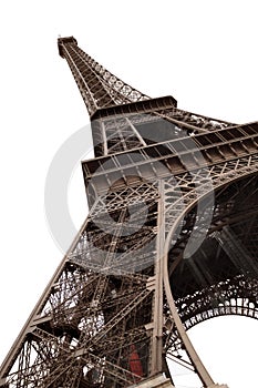 Eiffel Tower of Paris isolated on white