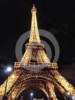 Eiffel Tower paris night light