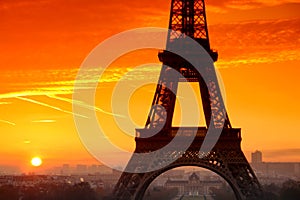 Eiffel tower and Paris panorama