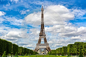 Eiffel Tower in Paris in a summer day, France