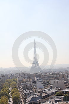 Eiffel Tower of Paris in a sunny day