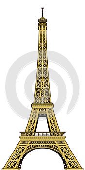 eiffel tower paris travel vector illustration transparent background