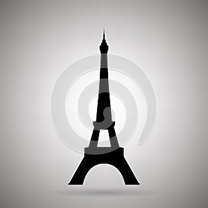 Eiffel tower in Paris. Vector EPS10. Isolated on white background.