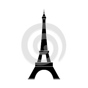 Eiffel tower in Paris. Vector EPS10. Isolated on white background.