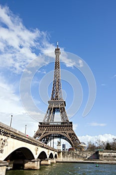 Eiffel Tower and River Seine in Paris, France