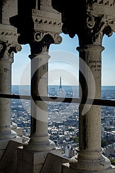 the Eiffel Tower from the Sacre Coeur de Paris